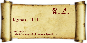 Ugron Lili névjegykártya